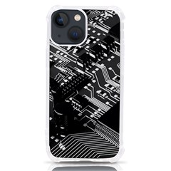 Black And Gray Circuit Board Computer Microchip Digital Art Iphone 13 Mini Tpu Uv Print Case by Bedest