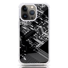 Black And Gray Circuit Board Computer Microchip Digital Art Iphone 13 Pro Tpu Uv Print Case by Bedest