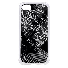 Black And Gray Circuit Board Computer Microchip Digital Art Iphone Se by Bedest