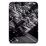 Black And Gray Circuit Board Computer Microchip Digital Art Rectangular Glass Fridge Magnet (4 pack) Front