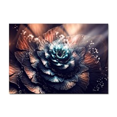 Blue And Brown Flower 3d Abstract Fractal Sticker A4 (10 Pack) by Bedest