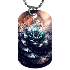 Blue And Brown Flower 3d Abstract Fractal Dog Tag (two Sides) by Bedest