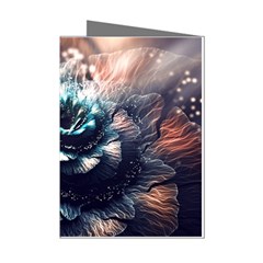 Blue And Brown Flower 3d Abstract Fractal Mini Greeting Cards (pkg Of 8) by Bedest