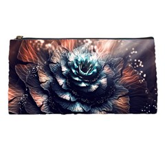 Blue And Brown Flower 3d Abstract Fractal Pencil Case by Bedest