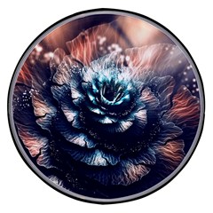 Blue And Brown Flower 3d Abstract Fractal Wireless Fast Charger(black) by Bedest