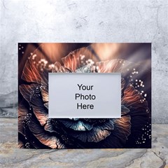 Blue And Brown Flower 3d Abstract Fractal White Tabletop Photo Frame 4 x6  by Bedest