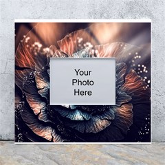 Blue And Brown Flower 3d Abstract Fractal White Wall Photo Frame 5  X 7  by Bedest