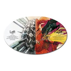 Left And Right Brain Illustration Splitting Abstract Anatomy Oval Magnet by Bedest