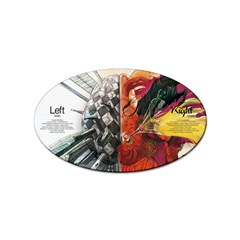 Left And Right Brain Illustration Splitting Abstract Anatomy Sticker Oval (10 Pack) by Bedest