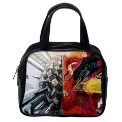 Left And Right Brain Illustration Splitting Abstract Anatomy Classic Handbag (one Side) by Bedest