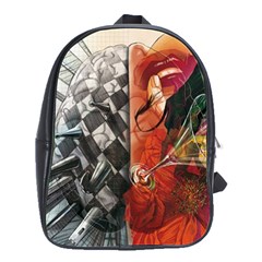 Left And Right Brain Illustration Splitting Abstract Anatomy School Bag (large) by Bedest