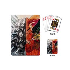 Left And Right Brain Illustration Splitting Abstract Anatomy Playing Cards Single Design (mini) by Bedest