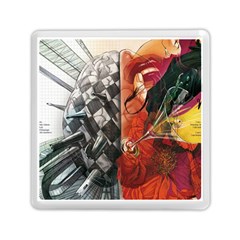 Left And Right Brain Illustration Splitting Abstract Anatomy Memory Card Reader (square) by Bedest