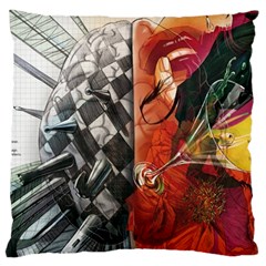 Left And Right Brain Illustration Splitting Abstract Anatomy Large Cushion Case (two Sides) by Bedest