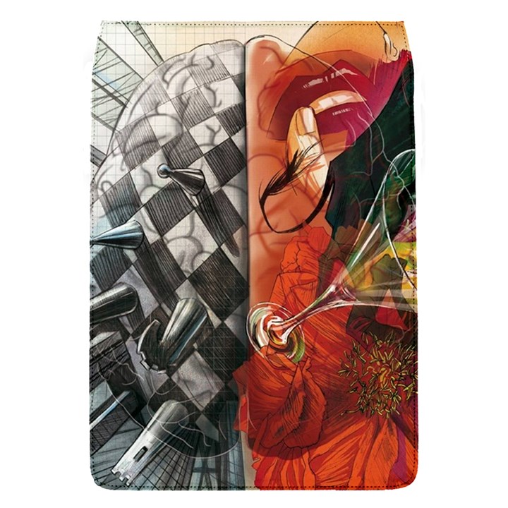 Left And Right Brain Illustration Splitting Abstract Anatomy Removable Flap Cover (S)