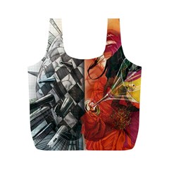 Left And Right Brain Illustration Splitting Abstract Anatomy Full Print Recycle Bag (m) by Bedest