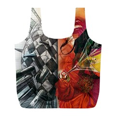 Left And Right Brain Illustration Splitting Abstract Anatomy Full Print Recycle Bag (l) by Bedest