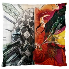 Left And Right Brain Illustration Splitting Abstract Anatomy Standard Premium Plush Fleece Cushion Case (two Sides) by Bedest