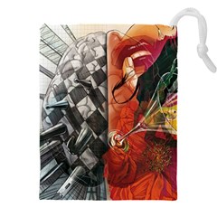 Left And Right Brain Illustration Splitting Abstract Anatomy Drawstring Pouch (4xl) by Bedest