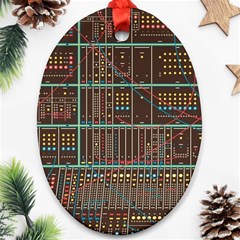 Digital Art Moog Music Synthesizer Vintage Ornament (oval) by Bedest