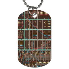 Digital Art Moog Music Synthesizer Vintage Dog Tag (two Sides) by Bedest