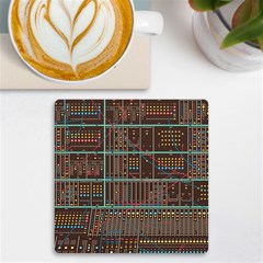 Digital Art Moog Music Synthesizer Vintage Uv Print Square Tile Coaster  by Bedest