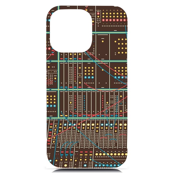 Digital Art Moog Music Synthesizer Vintage iPhone 14 Pro Max Black UV Print Case