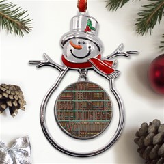 Digital Art Moog Music Synthesizer Vintage Metal Snowman Ornament by Bedest