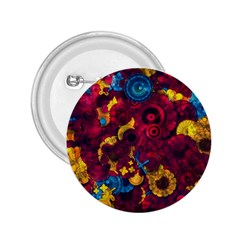 Psychedelic Digital Art Colorful Flower Abstract Multi Colored 2 25  Buttons by Bedest