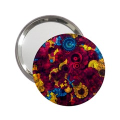 Psychedelic Digital Art Colorful Flower Abstract Multi Colored 2 25  Handbag Mirrors by Bedest