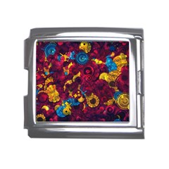 Psychedelic Digital Art Colorful Flower Abstract Multi Colored Mega Link Italian Charm (18mm) by Bedest