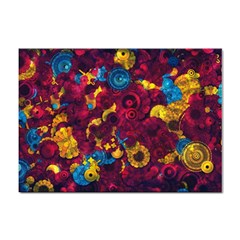 Psychedelic Digital Art Colorful Flower Abstract Multi Colored Sticker A4 (10 Pack) by Bedest