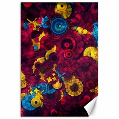 Psychedelic Digital Art Colorful Flower Abstract Multi Colored Canvas 20  X 30  by Bedest