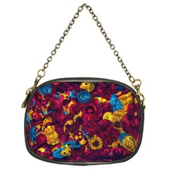 Psychedelic Digital Art Colorful Flower Abstract Multi Colored Chain Purse (one Side) by Bedest