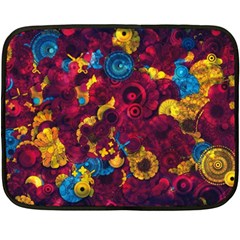 Psychedelic Digital Art Colorful Flower Abstract Multi Colored Fleece Blanket (mini) by Bedest