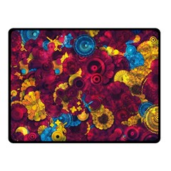 Psychedelic Digital Art Colorful Flower Abstract Multi Colored Fleece Blanket (small) by Bedest