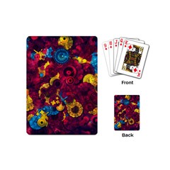 Psychedelic Digital Art Colorful Flower Abstract Multi Colored Playing Cards Single Design (mini)