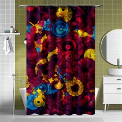 Psychedelic Digital Art Colorful Flower Abstract Multi Colored Shower Curtain 48  X 72  (small)  by Bedest