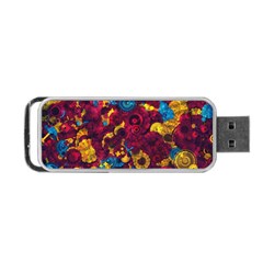 Psychedelic Digital Art Colorful Flower Abstract Multi Colored Portable Usb Flash (one Side) by Bedest