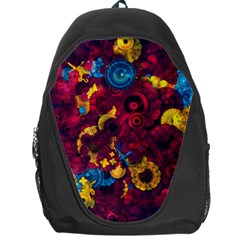 Psychedelic Digital Art Colorful Flower Abstract Multi Colored Backpack Bag by Bedest