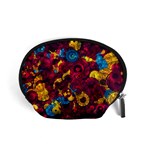 Psychedelic Digital Art Colorful Flower Abstract Multi Colored Accessory Pouch (Small) Front