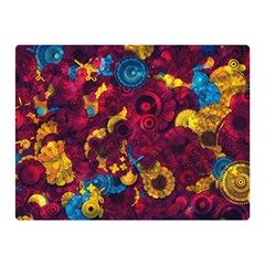 Psychedelic Digital Art Colorful Flower Abstract Multi Colored Two Sides Premium Plush Fleece Blanket (mini) by Bedest