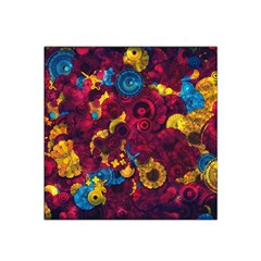 Psychedelic Digital Art Colorful Flower Abstract Multi Colored Satin Bandana Scarf 22  X 22  by Bedest