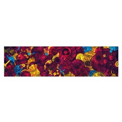 Psychedelic Digital Art Colorful Flower Abstract Multi Colored Oblong Satin Scarf (16  X 60 ) by Bedest