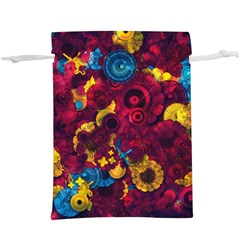 Psychedelic Digital Art Colorful Flower Abstract Multi Colored Lightweight Drawstring Pouch (xl) by Bedest