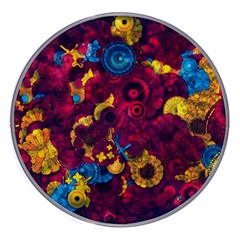 Psychedelic Digital Art Colorful Flower Abstract Multi Colored Wireless Fast Charger(white) by Bedest