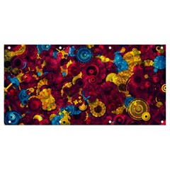 Psychedelic Digital Art Colorful Flower Abstract Multi Colored Banner And Sign 8  X 4  by Bedest