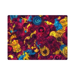 Psychedelic Digital Art Colorful Flower Abstract Multi Colored Premium Plush Fleece Blanket (mini) by Bedest