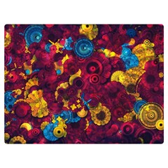 Psychedelic Digital Art Colorful Flower Abstract Multi Colored Premium Plush Fleece Blanket (extra Small) by Bedest