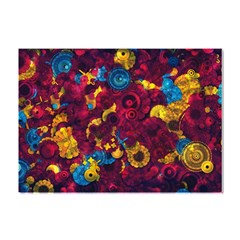 Psychedelic Digital Art Colorful Flower Abstract Multi Colored Crystal Sticker (a4) by Bedest